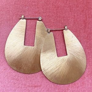 Anthropologie Gold Statement Hoop Earrings
